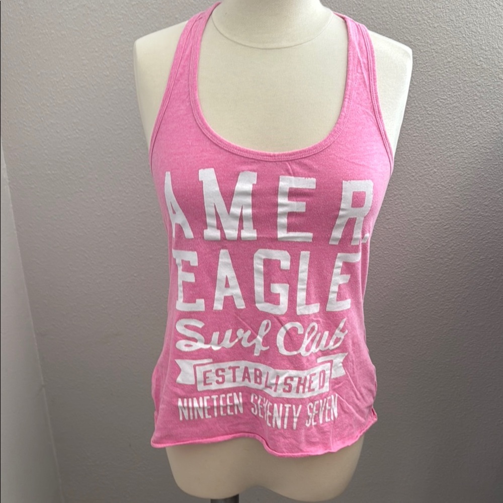 American Eagle Outfitters Pink Graphic Tank Top